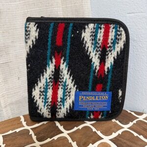 Pendleton 12 Disc CD Case Wool Southwestern Aztec Geometric Multicolor Zip